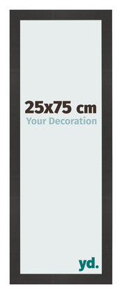 Cadre Photo 25x75 cm Noir Mat MDF Bologna De Face Mesure | Yourdecoration.fr