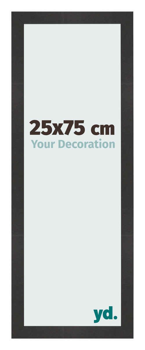 Cadre Photo 25x75 cm Noir Mat MDF Bologna De Face Mesure | Yourdecoration.fr