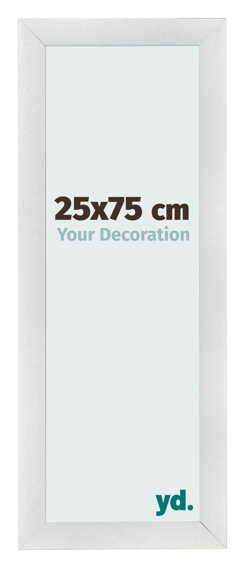 Cadre Photo 25x75cm Argent Noir Patine MDF Pisa De Face Mesure | Yourdecoration.fr