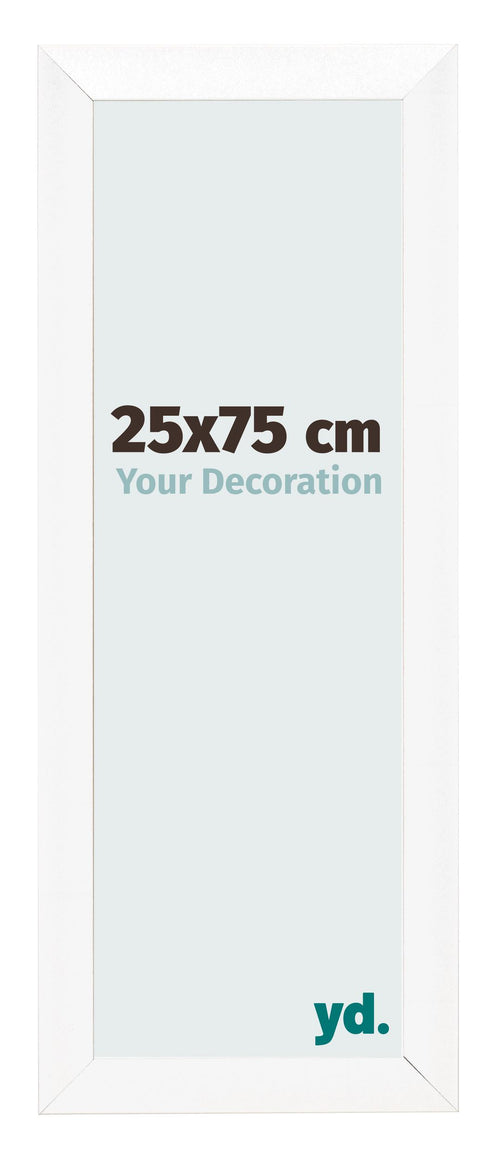 Cadre Photo 25x75cm Blanc Vintage MDF Pisa De Face Mesure | Yourdecoration.fr