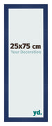 Cadre Photo 25x75cm Bleu Foncé Patiné MDF Bologna De Face Mesure | Yourdecoration.fr