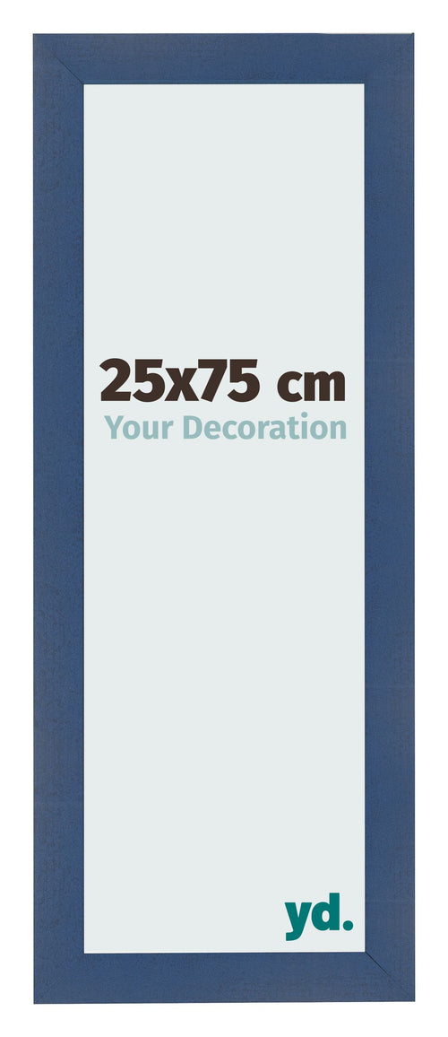 Cadre Photo 25x75cm Bleu Fonce Patine MDF Pisa De Face Mesure | Yourdecoration.fr