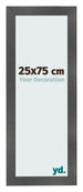 Cadre Photo 25x75cm Noir Argent Poli MDF Pisa De Face Mesure | Yourdecoration.fr