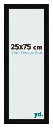 Cadre Photo 25x75cm Noir Brillant MDF Bologna De Face Mesure | Yourdecoration.fr