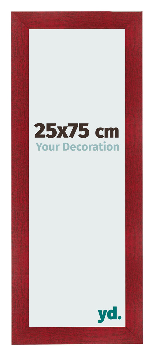 Cadre Photo 25x75cm Vin Rouge Patine MDF Pisa De Face Mesure | Yourdecoration.fr