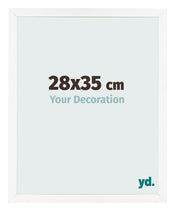Cadre Photo 28x35 cm Blanc Brillant MDF Bologna De Face Mesure | Yourdecoration.fr