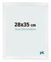 Cadre Photo 28x35cm Blanc Vintage MDF Pisa De Face Mesure | Yourdecoration.fr