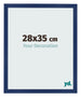 Cadre Photo 28x35cm Bleu Foncé Patiné MDF Bologna De Face Mesure | Yourdecoration.fr