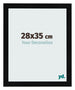 Cadre Photo 28x35cm Noir Argent Poli MDF Pisa De Face Mesure | Yourdecoration.fr