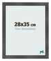 Cadre Photo 28x35cm Noir Argent Poli MDF Pisa De Face Mesure | Yourdecoration.fr