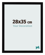 Cadre Photo 28x35cm Noir Brillant MDF Bologna De Face Mesure | Yourdecoration.fr
