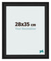 Cadre Photo 28x35cm Noir Grain de Bois MDF Lazio De Face Mesure | Yourdecoration.fr