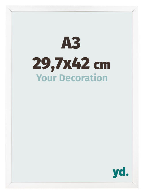 Cadre Photo 29 7x42 cm A3 Blanc Mat MDF Bologna De Face Mesure | Yourdecoration.fr