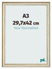 Cadre Photo 29 7x42cm A3 Brillance Metallique MDF Lazio De Face Mesure | Yourdecoration.fr