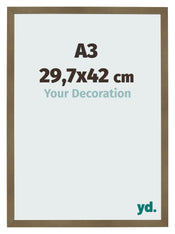 Cadre Photo 29 7x42cm A3 Bronze Décor MDF Bologna De Face Mesure | Yourdecoration.fr