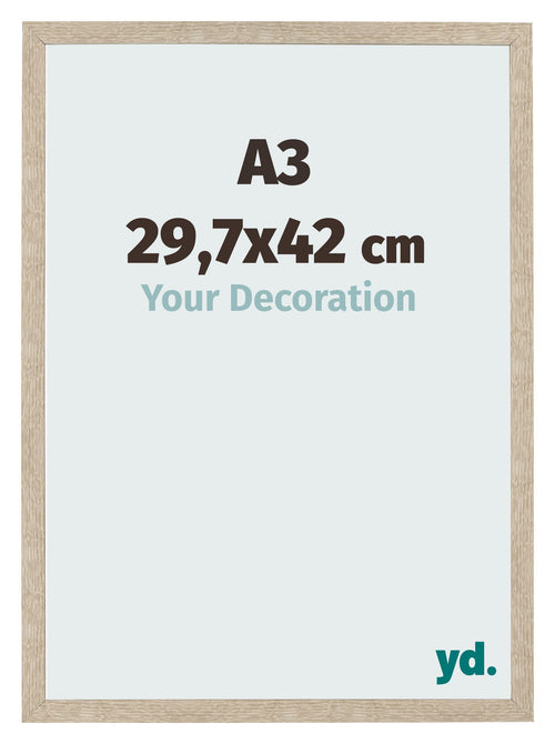 Cadre Photo 29 7x42cm A3 Chêne Sonoma MDF Bologna De Face Mesure | Yourdecoration.fr