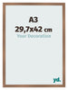 Cadre Photo 29 7x42cm A3 Cuivre Décor MDF Bologna De Face Mesure | Yourdecoration.fr