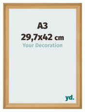 Cadre Photo 29 7x42cm A3 De Pin Grain de Bois MDF Lazio De Face Mesure | Yourdecoration.fr