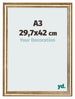 Cadre Photo 29 7x42cm A3 Or Antique MDF Lazio De Face Mesure | Yourdecoration.fr
