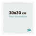 Cadre Photo 30x30 cm Blanc Mat MDF Bologna De Face Mesure | Yourdecoration.fr
