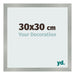 Cadre Photo 30x30cm Aluminium Brossé MDF Bologna De Face Mesure | Yourdecoration.fr