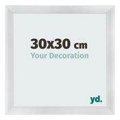 Cadre Photo 30x30cm Argent Noir Patine MDF Pisa De Face Mesure | Yourdecoration.fr
