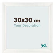 Cadre Photo 30x30cm Blanc Vintage MDF Pisa De Face Mesure | Yourdecoration.fr