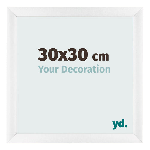 Cadre Photo 30x30cm Blanc Vintage MDF Pisa De Face Mesure | Yourdecoration.fr