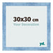 Cadre Photo 30x30cm Bleu Brillant Patine MDF Pisa De Face Mesure | Yourdecoration.fr
