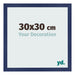 Cadre Photo 30x30cm Bleu Foncé Patiné MDF Bologna De Face Mesure | Yourdecoration.fr