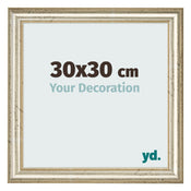 Cadre Photo 30x30cm Brillance Metallique MDF Lazio De Face Mesure | Yourdecoration.fr
