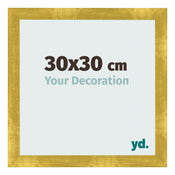 Cadre Photo 30x30cm Or Vintage MDF Pisa De Face Mesure | Yourdecoration.fr
