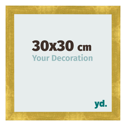 Cadre Photo 30x30cm Or Vintage MDF Pisa De Face Mesure | Yourdecoration.fr