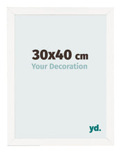Cadre Photo 30x40 cm Blanc Brillant MDF Bologna De Face Mesure | Yourdecoration.fr