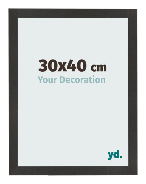 Cadre Photo 30x40 cm Noir Mat MDF Bologna De Face Mesure | Yourdecoration.fr