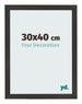 Cadre Photo 30x40 cm Noir Mat MDF Bologna De Face Mesure | Yourdecoration.fr