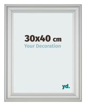 Cadre Photo 30x40cm Argent Mat MDF Lazio De Face Mesure | Yourdecoration.fr