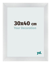 Cadre Photo 30x40cm Argent Noir Patine MDF Pisa De Face Mesure | Yourdecoration.fr