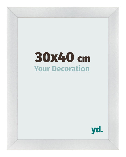 Cadre Photo 30x40cm Argent Noir Patine MDF Pisa De Face Mesure | Yourdecoration.fr