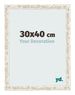 Cadre Photo 30x40cm Blanc Vintage MDF Bologna De Face Mesure | Yourdecoration.fr