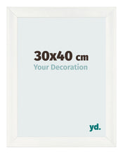 Cadre Photo 30x40cm Blanc Vintage MDF Pisa De Face Mesure | Yourdecoration.fr