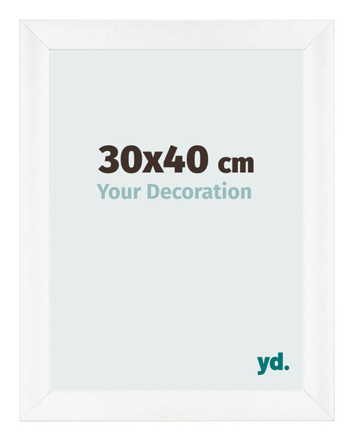 Cadre Photo 30x40cm Blanc Vintage MDF Pisa De Face Mesure | Yourdecoration.fr