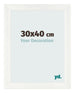 Cadre Photo 30x40cm Blanc Vintage MDF Pisa De Face Mesure | Yourdecoration.fr