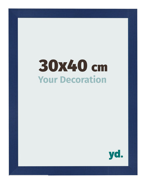 Cadre Photo 30x40cm Bleu Foncé Patiné MDF Bologna De Face Mesure | Yourdecoration.fr