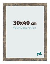 Cadre Photo 30x40cm Bleu Or Mélangé MDF Bologna De Face Mesure | Yourdecoration.fr