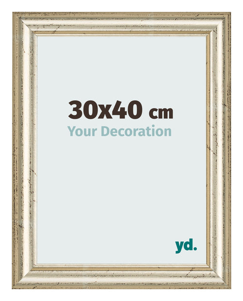 Cadre Photo 30x40cm Brillance Metallique MDF Lazio De Face Mesure | Yourdecoration.fr