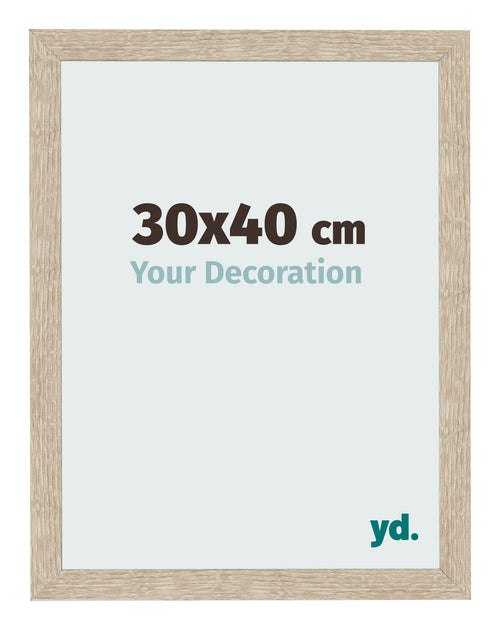 Cadre Photo 30x40cm Chêne Sonoma MDF Bologna De Face Mesure | Yourdecoration.fr