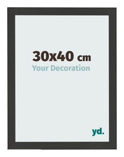 Cadre Photo 30x40cm Noir Grain de Bois MDF Bologna De Face Mesure | Yourdecoration.fr