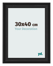 Cadre Photo 30x40cm Noir Grain de Bois MDF Lazio De Face Mesure | Yourdecoration.fr