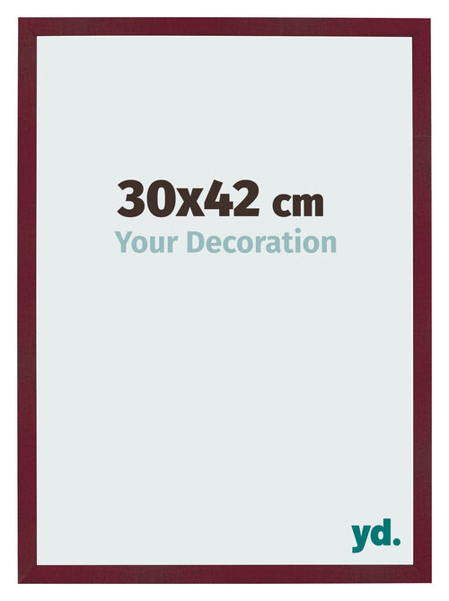 Cadre Photo 30x42 cm Vin Rouge Patine MDF Bologna De Face Mesure | Yourdecoration.fr